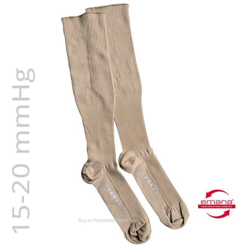 NEW 15-20 mmHg Medical Compression Infrared Socks - Beige
