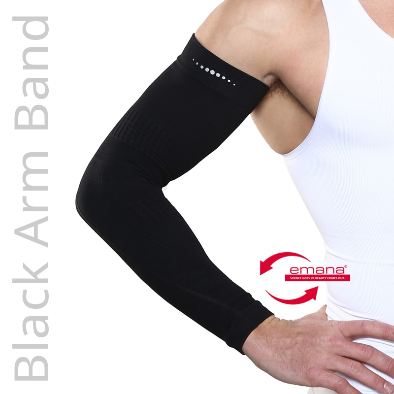 Fibro Friendly Far Infrared Black Arm Bands - Mild Compression - Promotes Circulation
