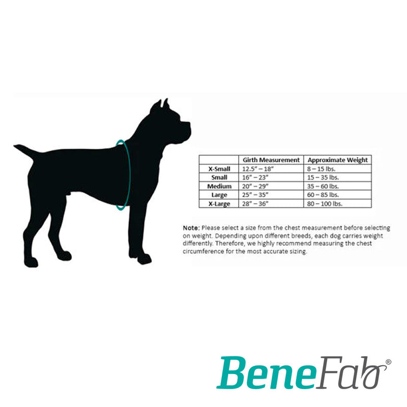 Size Chart for Far Infrared Canine Comfort Care Shirt