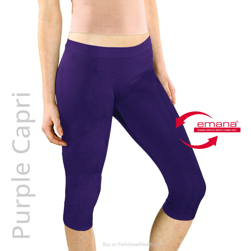 Purple Far Infrared Capri Leggings - Emana Fiber Shapewear Capris