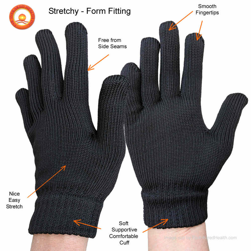 Features of the FULL FINGERTIP Stretchy Raynaud's Far Infrared Health Gloves