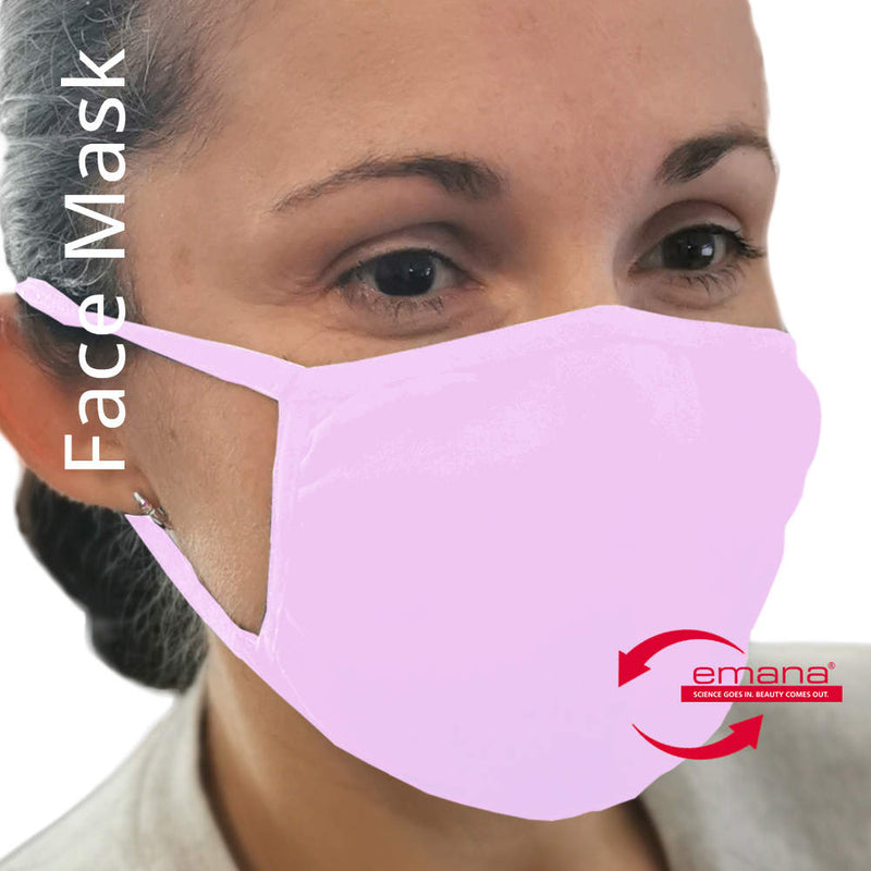 Airborne Particle Filtration Far Infrared Hygienic Face Masks for Adults in Light Pink