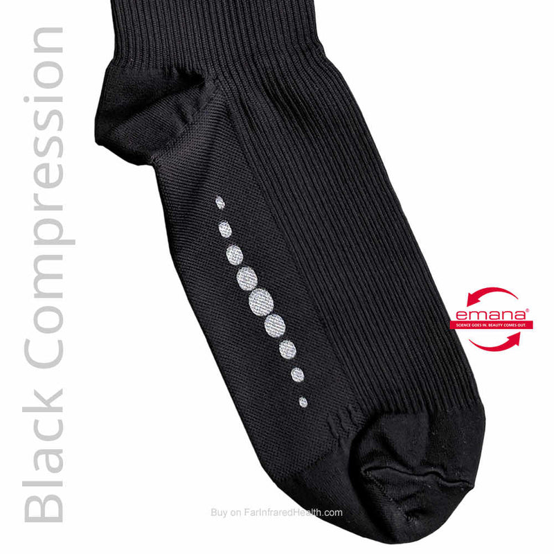 20-30mmHg Infrared Medically Graded Compression Knee Socks  - Black