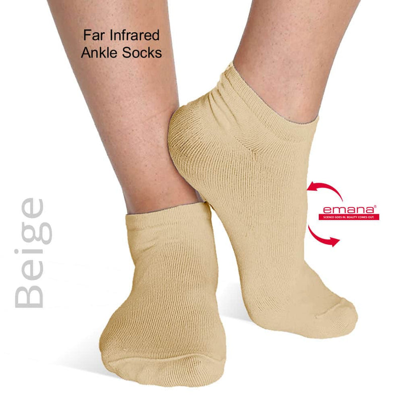 Best Sensitive Toes Socks Ankle High FIRMA Infrared Bio-Crystal Socks - Beige