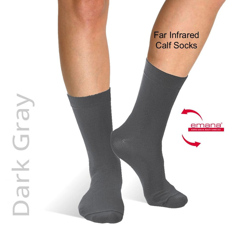 Sensitive Toe Socks - Good for Raynaud's Far Infrared Circulation Socks Calf High - Dark Gray