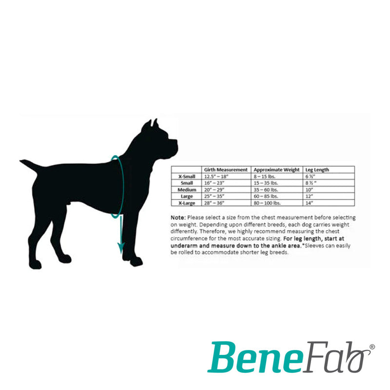 Size Chart for Far Infrared Canine Sleeves