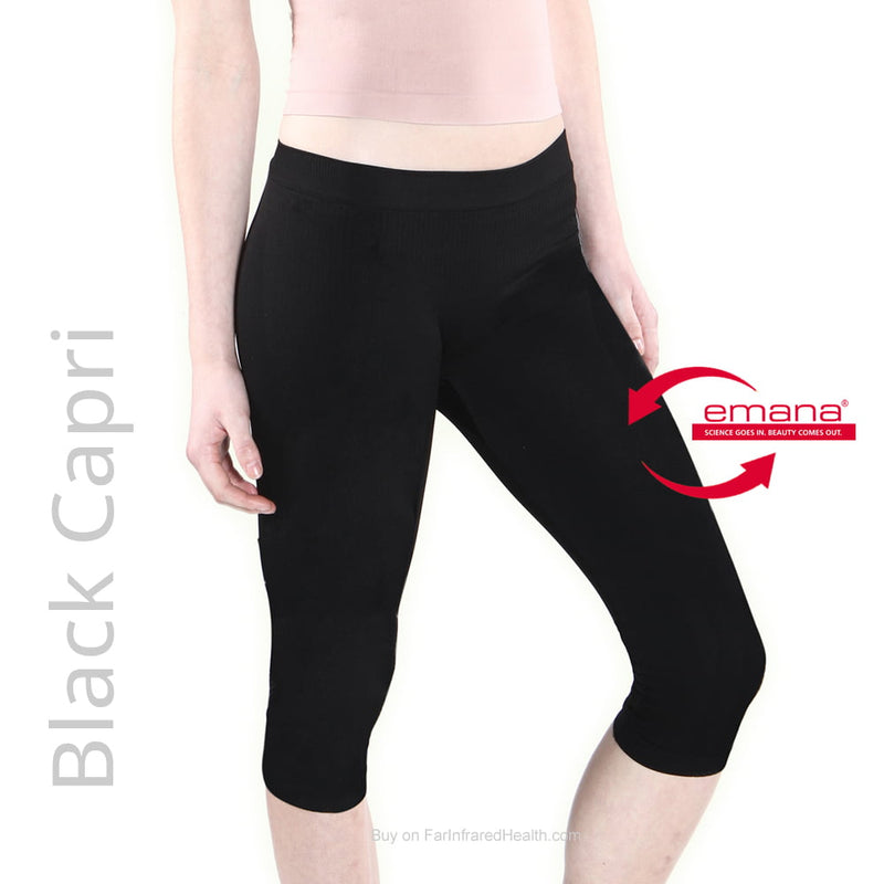 Shapewear Compression Circulation Far Infrared Capri Leggings in Black