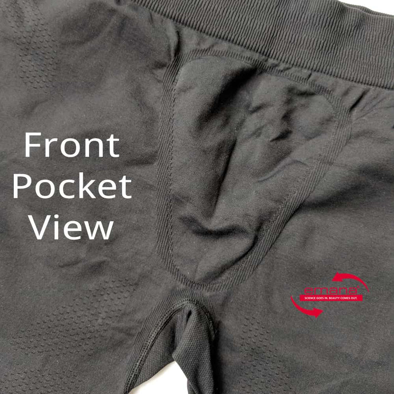 Front Pocket on the Men's Circulation Compression Shorts - Emana Smart Fiber