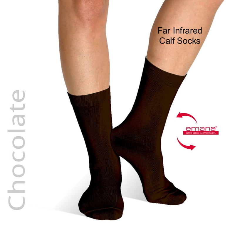 Raynaud's Socks - Far Infrared Circulation Socks Calf High - Chocolate