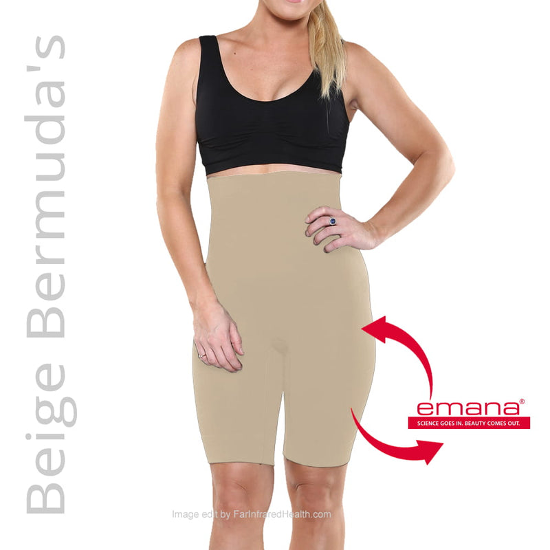 Shapewear Infrared High-Waist Bermuda Shorts - Beige Front View 
