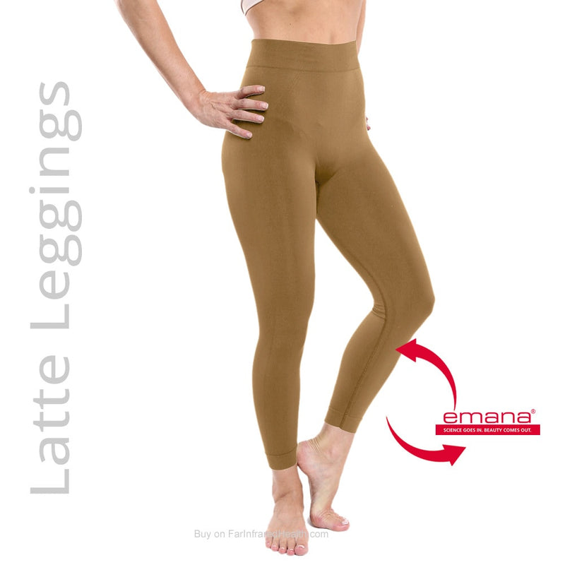 Far Infrared Emana Fiber Latte Colored High Waist Leggings for Women Anti Cellulite Shapewear