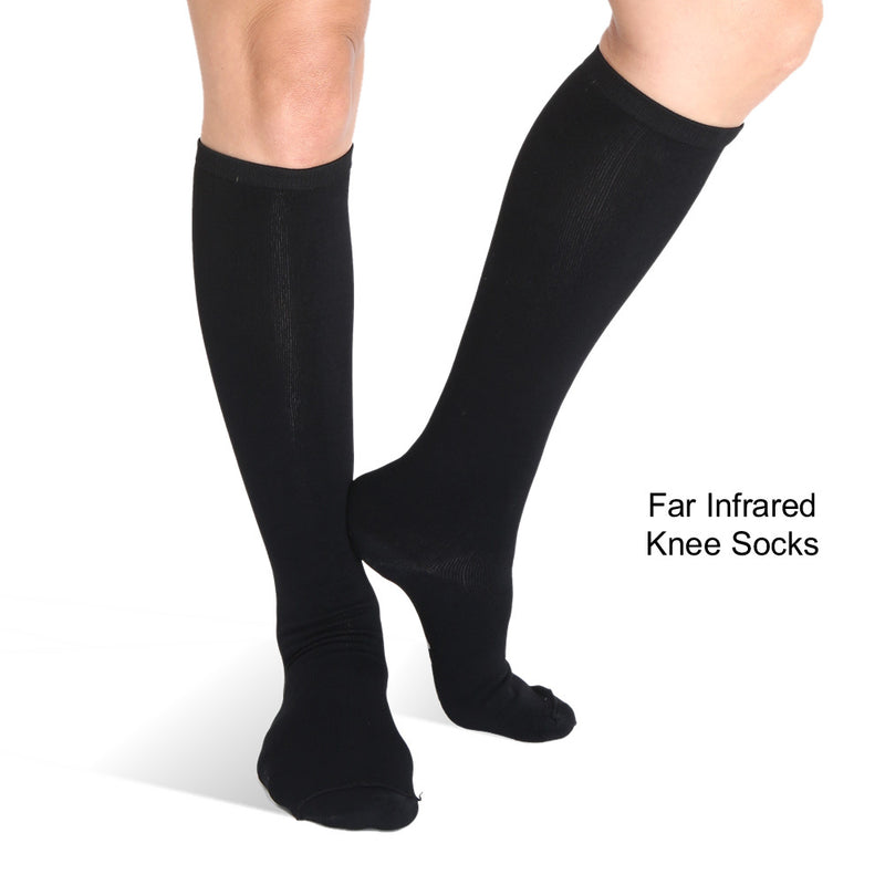 Knee High Infrared Bio-Crystal Circulation Socks - Black