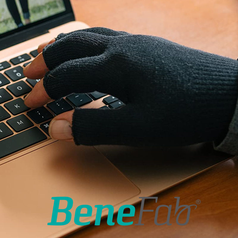 Far Infrared Open Fingertip Gloves for typing