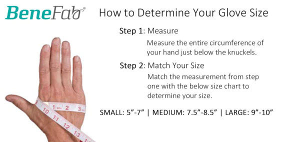 Measure you hand for Far Infrared Open Fingertip Gloves by BeneFab