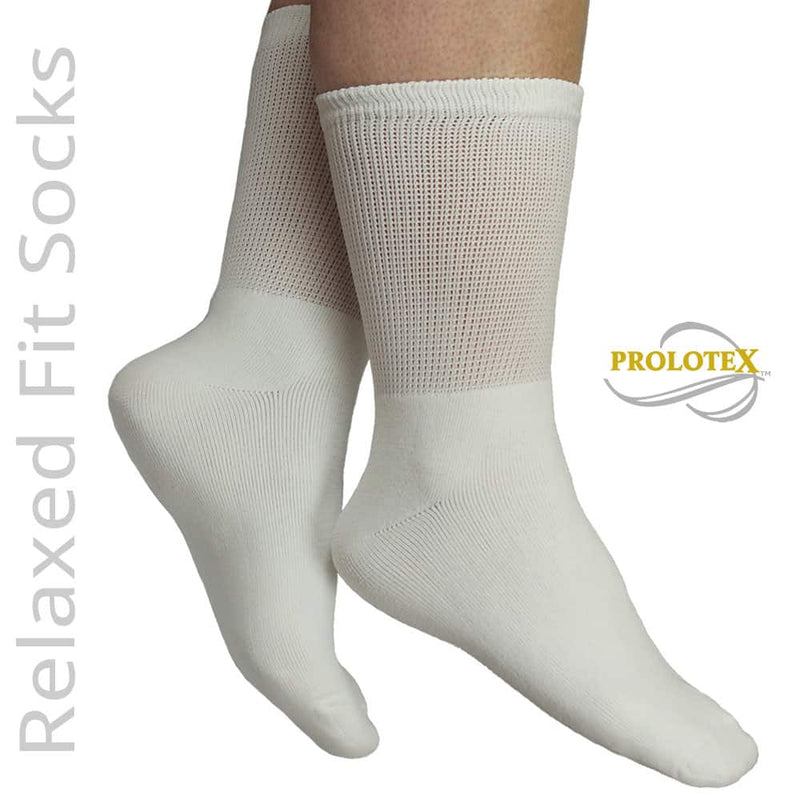 Non-Binding RELAXED FIT Bio-Ceramic Therapy Socks in White